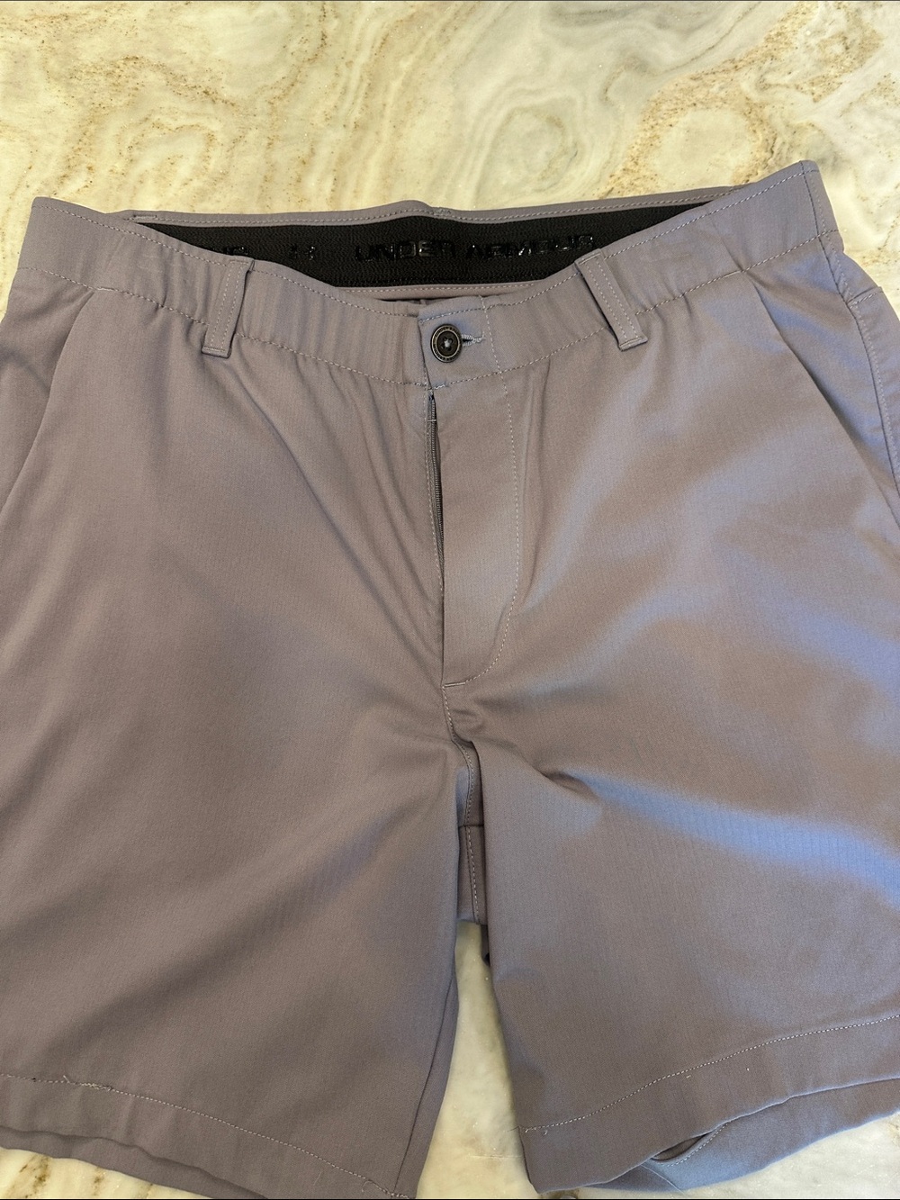 Under Armour Men’s Light Gray Athletic Flat-Front Shorts